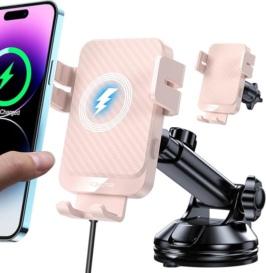 Wireless Car Charger 15W Fast Charging Dash Windshield Vent Car Mount