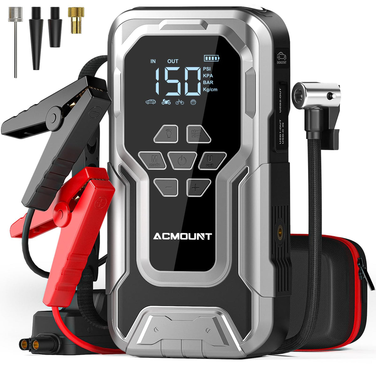 ACMOUNT D18 6000A Jump Starter with Air Compressor 150PSI, 12V Jump Box