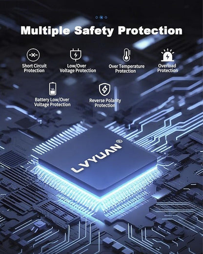 LVYUAN 4000 Watt Power Inverter 12V to 110V 120V DC to AC Converter with 4 AC Outlets, LCD Display, USB Charge Port, Remote Control for Home RV Vehicle Outdoor Camping Car Power Inverter