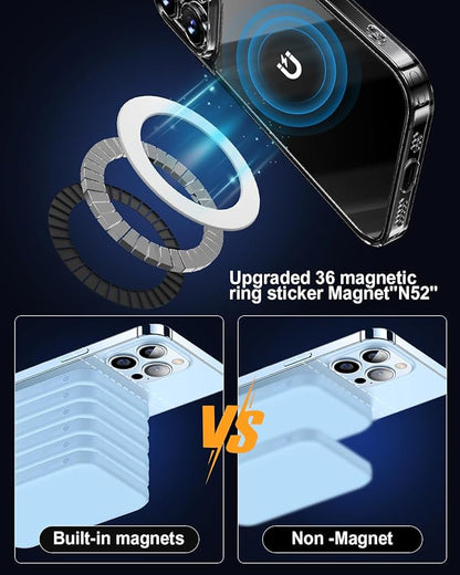 Magnetic Adapter Rings 2PCS Compatible for Magsafe,for Kindle Pop Socket Magnetic,for Magsafe Accessories & Wireless Charging for iPhone 16/15/14/13 Mini Plus Pro Max/Pixel 8/ S24 Ultra/ S23 and More