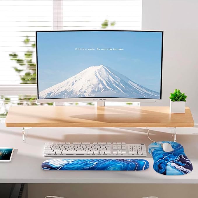 Laokiiy Ergonomic Mouse Pad & Keyboard Wrist Rest Set, Memory Foam