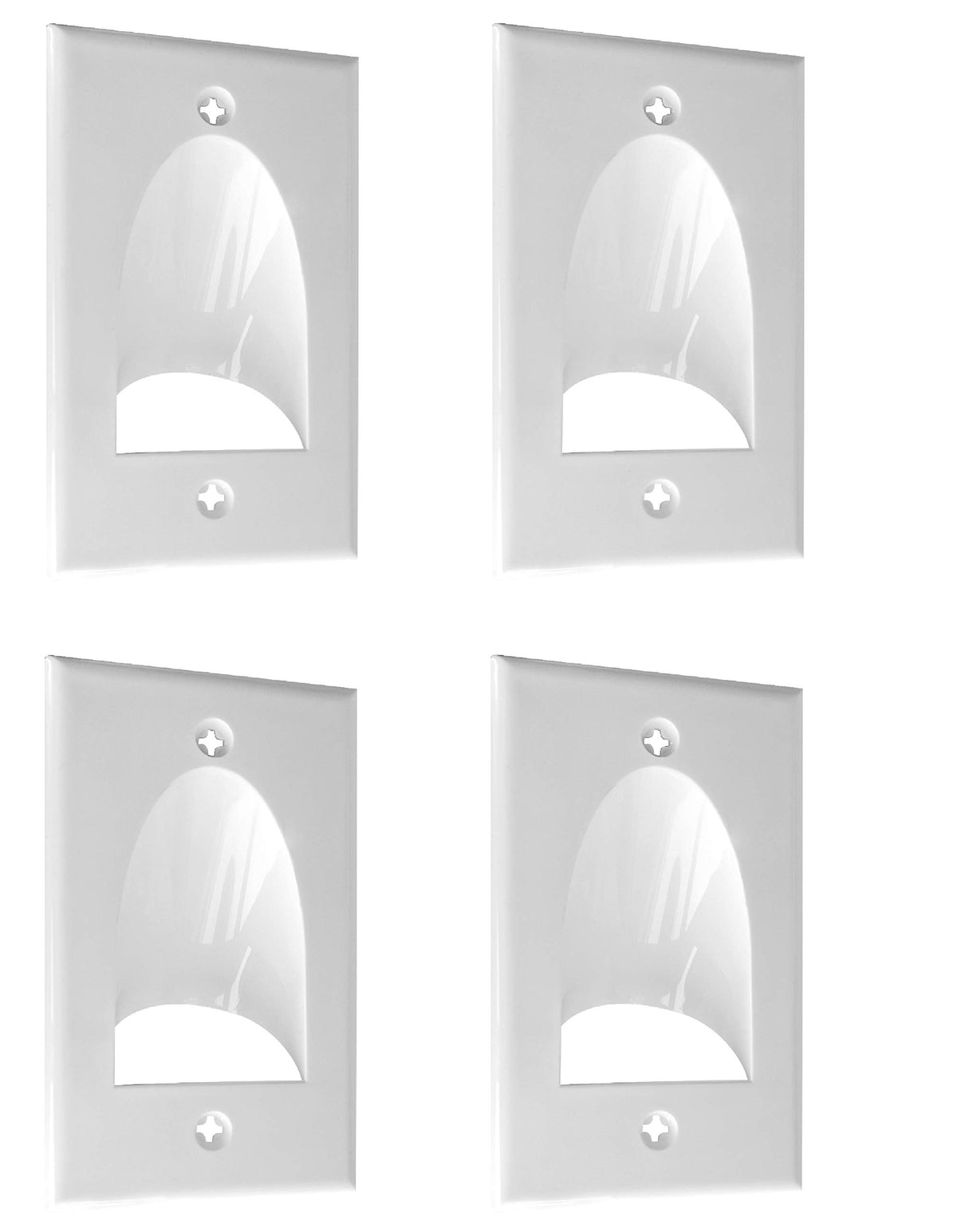 BestMounts - 12 Pack Inner Nose Behind Wall Cable Management TV Cord Hider for Wall Mounted TV - Single Gang Low Voltage Recessed Wall Plates Cable Pass Through for Wires, HDTV, HDMI (White)