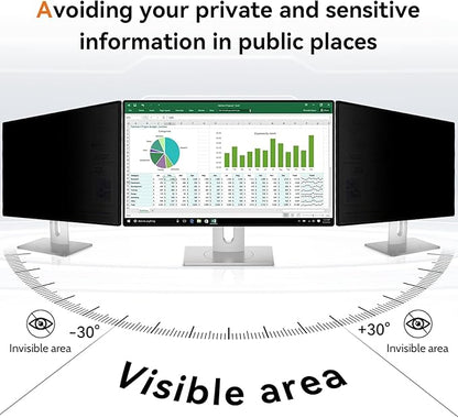 32 Inch Computer Privacy Screen Filter for 16:9 Aspect Ratio Widescreen Monitor - Anti Glare Blue Light Filter, Removable Computer Monitor Privacy Shield, Anti-Scratch Screen Protector Film 32 in