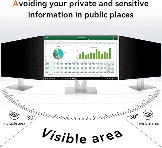 34 Inch Curved Computer Privacy Screen Filter for 21:9 Aspect Ratio Widescreen Monitor - Anti Glare Blue Light Filter, Removable Computer Monitor Privacy Shield, Anti-Scratch Screen Protector
