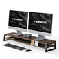 Fenge Dual Monitor Riser for Desk, Open Shelf with 3 Storage Compartments