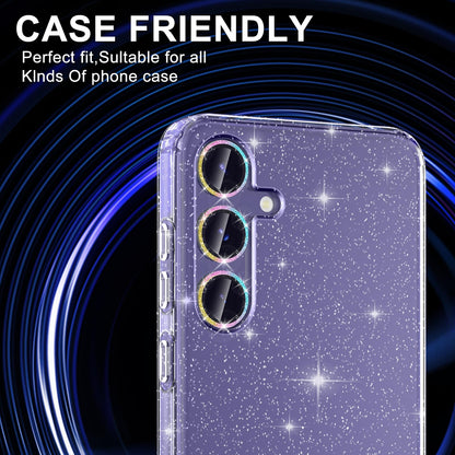 Avocase for Samsung Galaxy S24 Plus Camera Lens Protector, Individual Metal Ring Tempered Glass Lens Cover, [Strong Adsorption] Scratch Resistant Ultra-Thin HD Clear Lens Cover, 1 Set-Colorful Sparkly