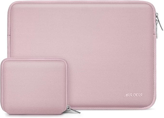 MOSISO Laptop Case 16 inch, 15-15.6 inch Laptop Sleeve Bag Compatible with MacBook Pro 16 inch, HP, Acer, Dell, Lenovo, ASUS Notebook, Neoprene Computer Sleeve Bag with Small Case, Baby Pink