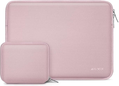 MOSISO Laptop Case 13.3 inch, 13-13.3 inch Laptop Sleeve Bag Compatible with MacBook Air/Pro 13 / Pro 14, HP Dell ASUS Lenovo Notebook, Neoprene Computer Sleeve Bag with Small Case, Baby Pink
