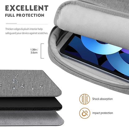 MoKo 12.9 Inch Tablet Sleeve Bag Carrying Case with Pockets Fits iPad Pro 12.9 M2 2022/2021/2020, Surface Laptop Go 12.4", Galaxy Tab S8+/S9+ 12.4" 2022/2023, Light Gray