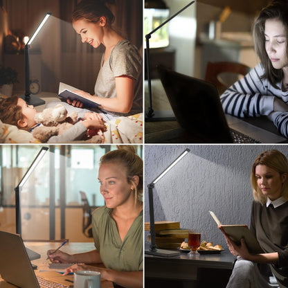 DWEPTU Rechargeable Desk Lamp, Adjustable, 3 Brightness, USB Charging Port