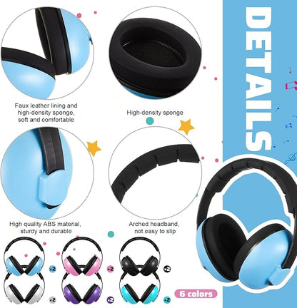 Amylove 12 Pcs Baby Noise Cancelling Headphones Ear Protection Ear Muffs Bulk 27db Noise Reduction Hearing Earmuff for 3 Months to 3 Years Infants and Toddlers