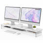 Fenge 42.5" Dual Monitor Stand with Clear Acrylic Legs, Black