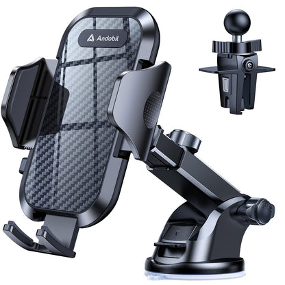 andobil Car Phone Holder, True Military-Grade 95+LBS Strongest Suction Cell Phone Mount for Car Dashboard Windshield Vent Easy Clamp Truck Cradle Stand for iPhone 18 Pro Max 17 16 15 14 13 Android