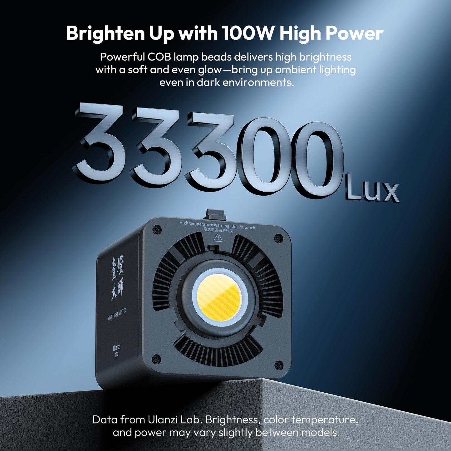 Ulanzi 100W Portable RGB COB Video Light 2700K-6500K CRI95+ CCT Full Color