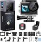 AKASO Brave 4 Pro 4K30FPS Action Camera - 131ft Underwater Camcorder Waterproof Camera with Touch Screen Advanced EIS Remote Control 5X Zoom Underwater Camera Support External Mic