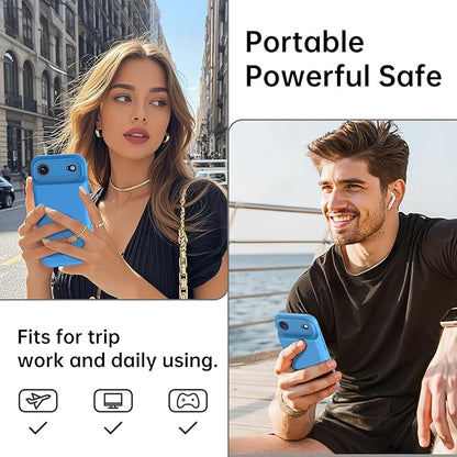 GIN FOXI Battery Case for iPhone 17 AIR, Charging Case Charger 8500mAh Ultra-Slim Lightweight Powerful Battery Pack 15W Fast Rechargeable Anti-Fall TPU Juice Box for iPhone 17 AIR (6.5") Blue