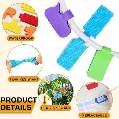 36Pcs Large Cable Labels - 8 Colors Reusable Write-On Wire Tags, Wire Identification Labels for Electronics, with 40Pcs Label Stickers, Cable Management for Home/Office, Rectangle & Oval