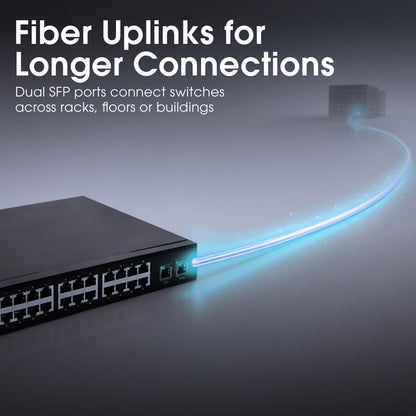 Intellinet 24-Port Gigabit Ethernet Switch, 2 SFP, Unmanaged Rackmount 1U