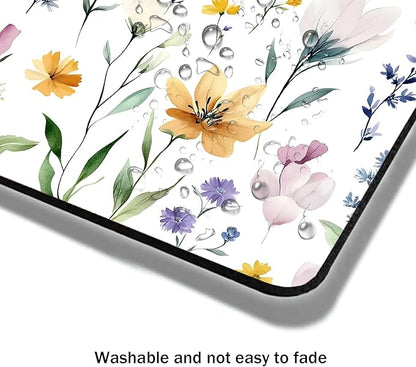 Mouse Pad, Cute Wildflowers Flowers Mouse Pads for Desk, 9.5" x 7.9" Non-Slip Rubber Base Computer Mousepad with Women, Portable Square Design for Wireless Mouse and Pad Laptop Office & Travel