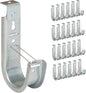 ICC Ceiling Mount J Hook 2” with Retainer Clip - Galvanized Steel Cable Management Hooks for Hanging Cable - Rust-Resistant, EIA and TIA Compliant - 2 Inch 25-Pack