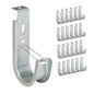 ICC 4-Inch Ceiling J Hook Cable Management Hook, Retainer Clip, 25-Pack