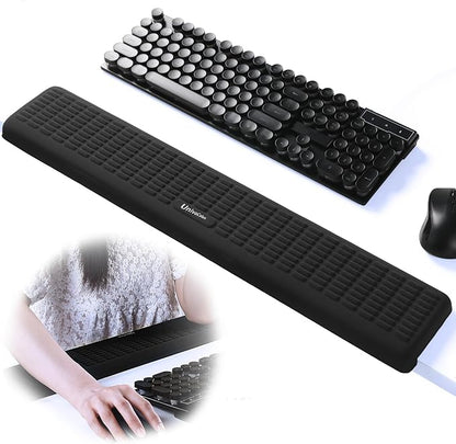 UnivoColors PostureUp L-Shaped Desk Long Wrist Rest Elbow, Non-Slip, Memory Foam, Desk Edge Support, Ergonomic Design for Long-Hour Work (23.6 * 3.9 inch One-Piece Design,Black)