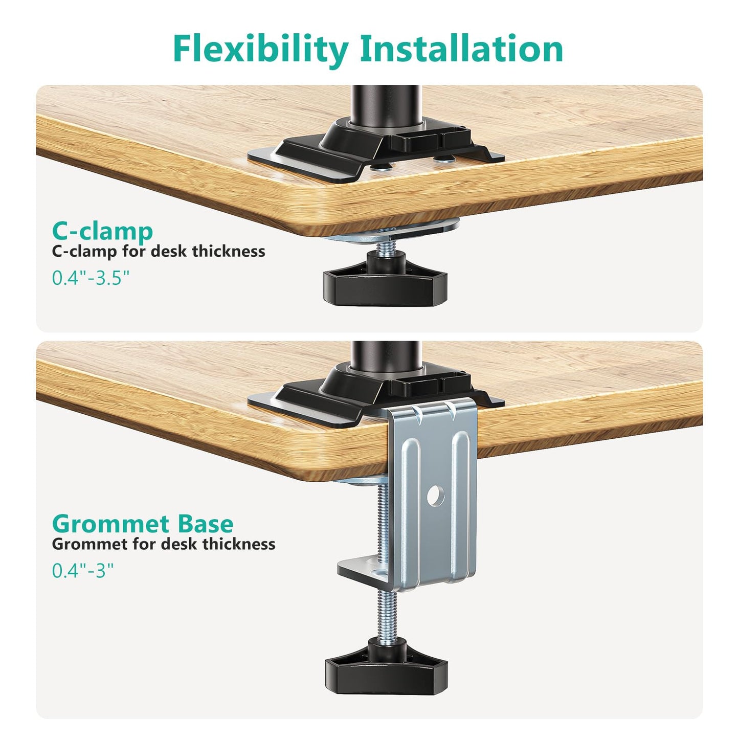 WALI Laptop Desk Mount for 15.6 inch Notebook, Fully Adjustable Single Monitor Arm with Laptop Holder for 32 inch Screen, Laptops Stand with Ventilated Tray, Up to 22 Lbs, (GSDM00LP), Black