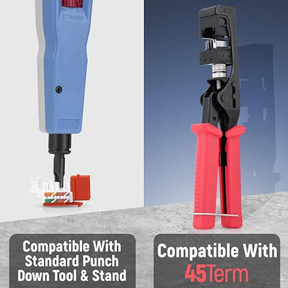 Everest 45° Angled RJ45 Cat6A Keystone Jacks 50-Pack in Orange - Slim Profile Female RJ45 Connectors - Cat 6A Keystone Jack - Compatible with 45° Angled Speed Termination Tool - 45Term (B0BL3GS7ZY)