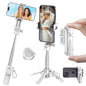 Mini Selfie Stick Tripod, 41.5cm Extendable Grip Phone Tripod with Detachable Remote Pocket Size, 4-in-1 Mini Phone Grip, 10m Wireless Shutter, Vlog Livestreaming Photography （White）