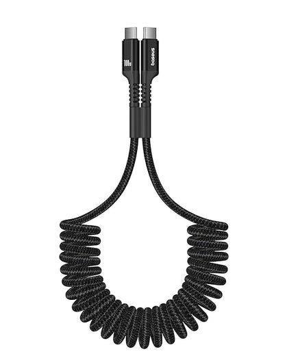 Baseus 100W 5A Fast Charging USB C Car Cable - Compatible with iPhone 17/Pro/Plus/Pro Max, Samsung Galaxy S23 S22 S21, Note 20 10 (3.3ft)