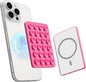Sucky Upgraded Magnetic Suction Cell Phone Grip for MagSafe Case, Silicone Octo Cup Buddy Holder, Durable Magnet Phone Accessory for iPhone and Android (Pink)