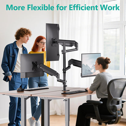 WALI Stacked Triple Monitor Mount for 13-34 inch Screens, 19.8 lbs per Arm