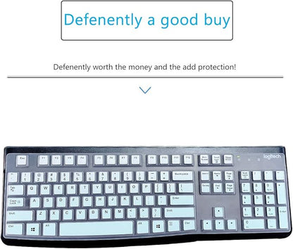 MUBUY Keyboard Cover Skin Protector for Logitech MK120 K120 Wired Keyboard, Keyboard Protective Skin US Layout (NOT Fit Other Model Keyboards)-MIntGreen