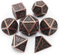 Haxtec Antique Copper Metal DND Dice Set 7 Die Polyhedral D&D Dice Compatible with Dungeons and Dragons Gift TTRPG