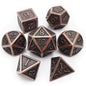 Haxtec Metal DND Dice Set, 7 Pcs Dragon Pattern Polyhedral Dice for RPG