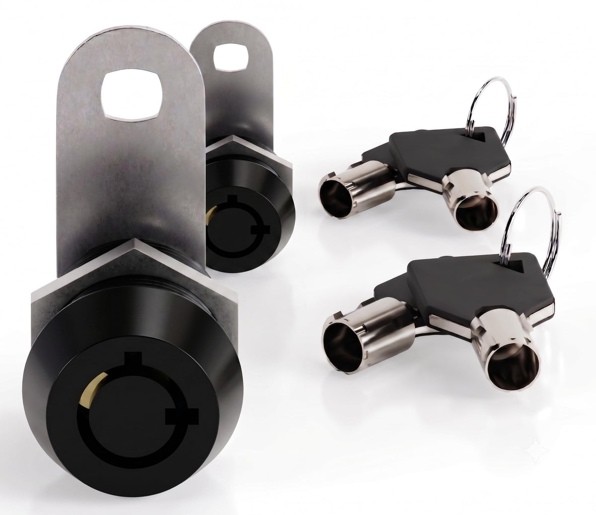5/8" Tubular Cam Locks (90° Chrome, 2-Pack) RV Toolbox Cabinet Replacement