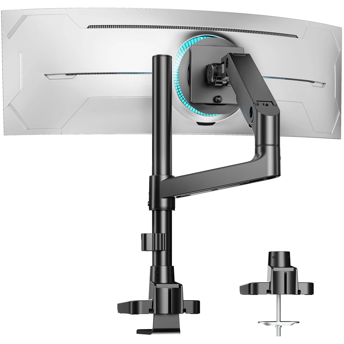 Dual Monitor Arm Desk Mount for 17-49 Inch Monitors Holds 44 lbs, White