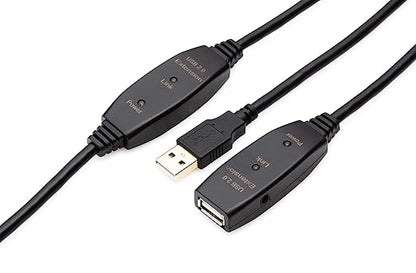 50 Feet Active USB Extension Cable 2.0 Male to Female with 2 Extension chipsets Signal Booster - Active Extension/Repeater Cord 15 Meters / 50 Feet