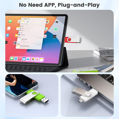 ABLAZE 8GB USB C Flash Drive 10 Pack, OTG USB 2.0+Type C Memory Stick