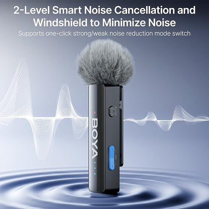 BOYA BOYALINK 2 A1 (1TX+3RX Adapter) Wireless Lavalier Microphone for iPhone Camera Android, Clip on Mic, 48 KHz 24 Bit, 6mm Mic, 1000ft, Noise Cancelling, Mini Lapel Mic USB-C/Lightning/3.5mm TRS