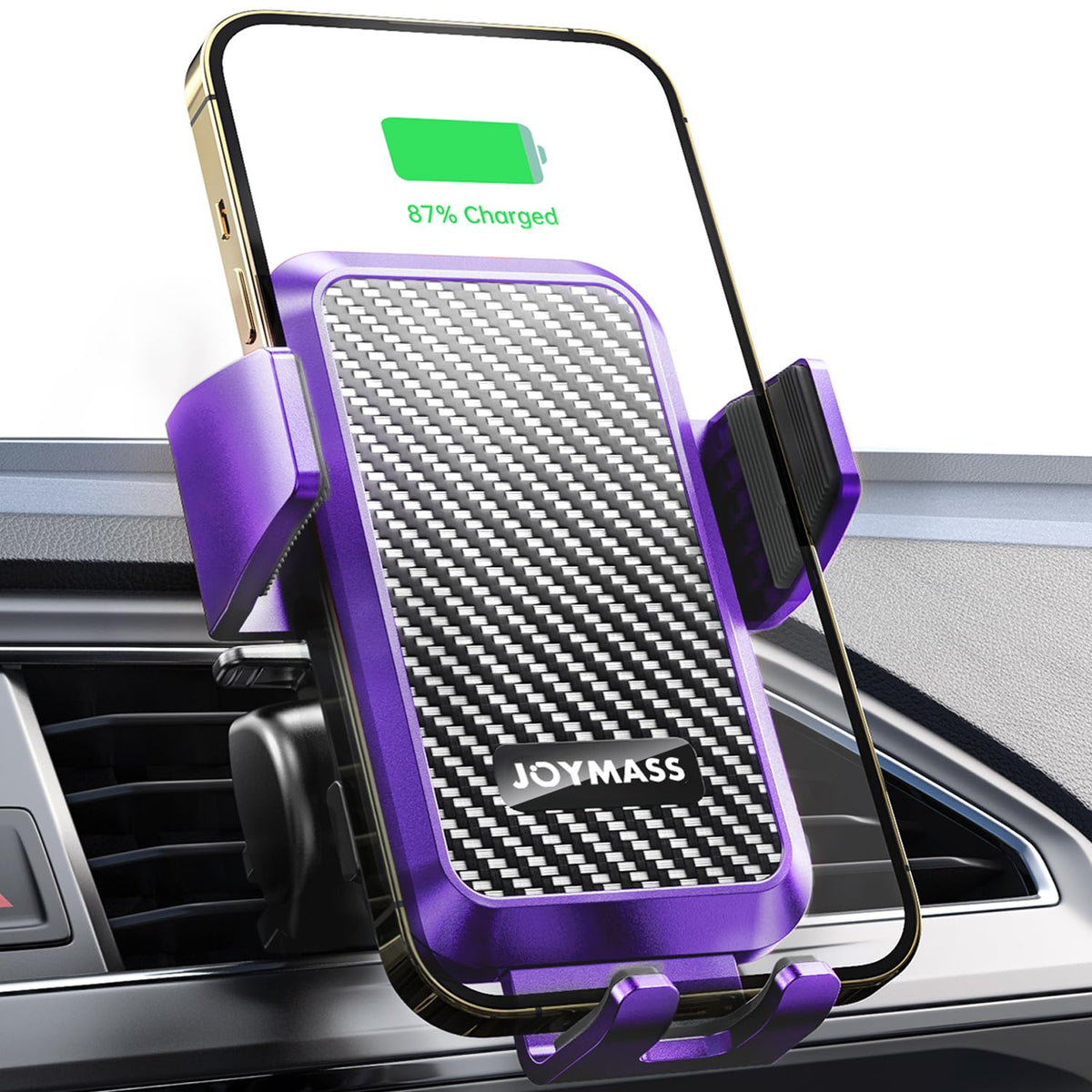 Wireless Car Charger, 15W Fast Charging Auto Clamping Car Charger Cell Phone Holder Mount Vent for iPhone 15 14 13 12 Mini Pro Max 11 XR XS X, Samsung Galaxy S23 Ultra S22 S21+ Note 20, etc