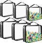 Sanwuta 6 Packs Toy Storage Bags, PVC Organizing Case Bags with Zipper, Waterproof Toy Container for Board Games, Building Blocks, Puzzles, Small Toys and Kids Books(Large, Small,Clear)