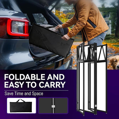 DJ Table Stand Portable booth Double Deck, Foldable DJ Stand Booth, Heavy-Duty Adjustable Height DJ Facade Booth, Easy to Assemble, Stylish, Convenient to Store and Transpor