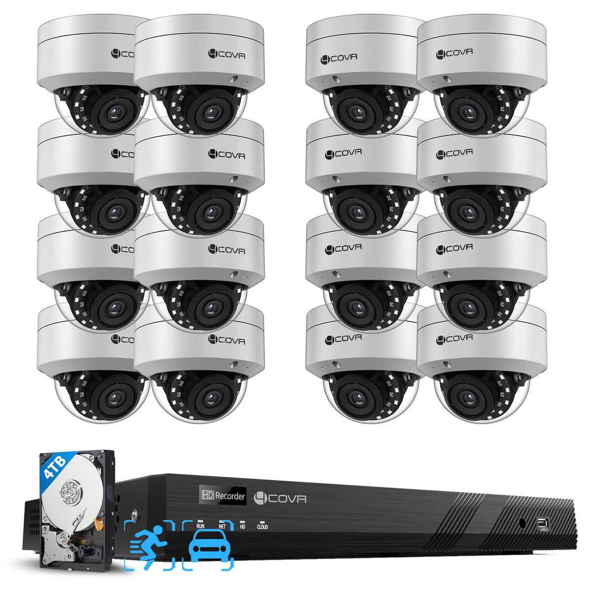 4COVR 16 Channel PoE Security Camera System for Business, 4TB, LY54AX5M1616