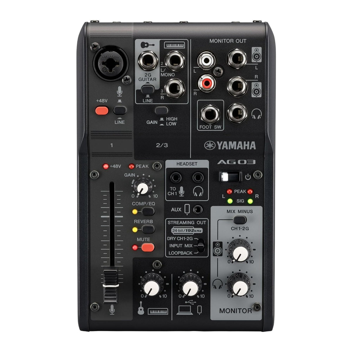 Yamaha AG06MK2 White 6-Channel USB-C Audio Interface & Live Streaming Mixer