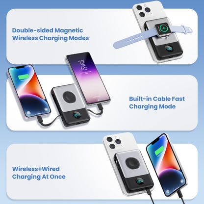 Portable Charger 5000mAh for iPhone, Power Bank with LCD Display PD Fast Charging Battery Pack for iPhone 16/15/14/13/12