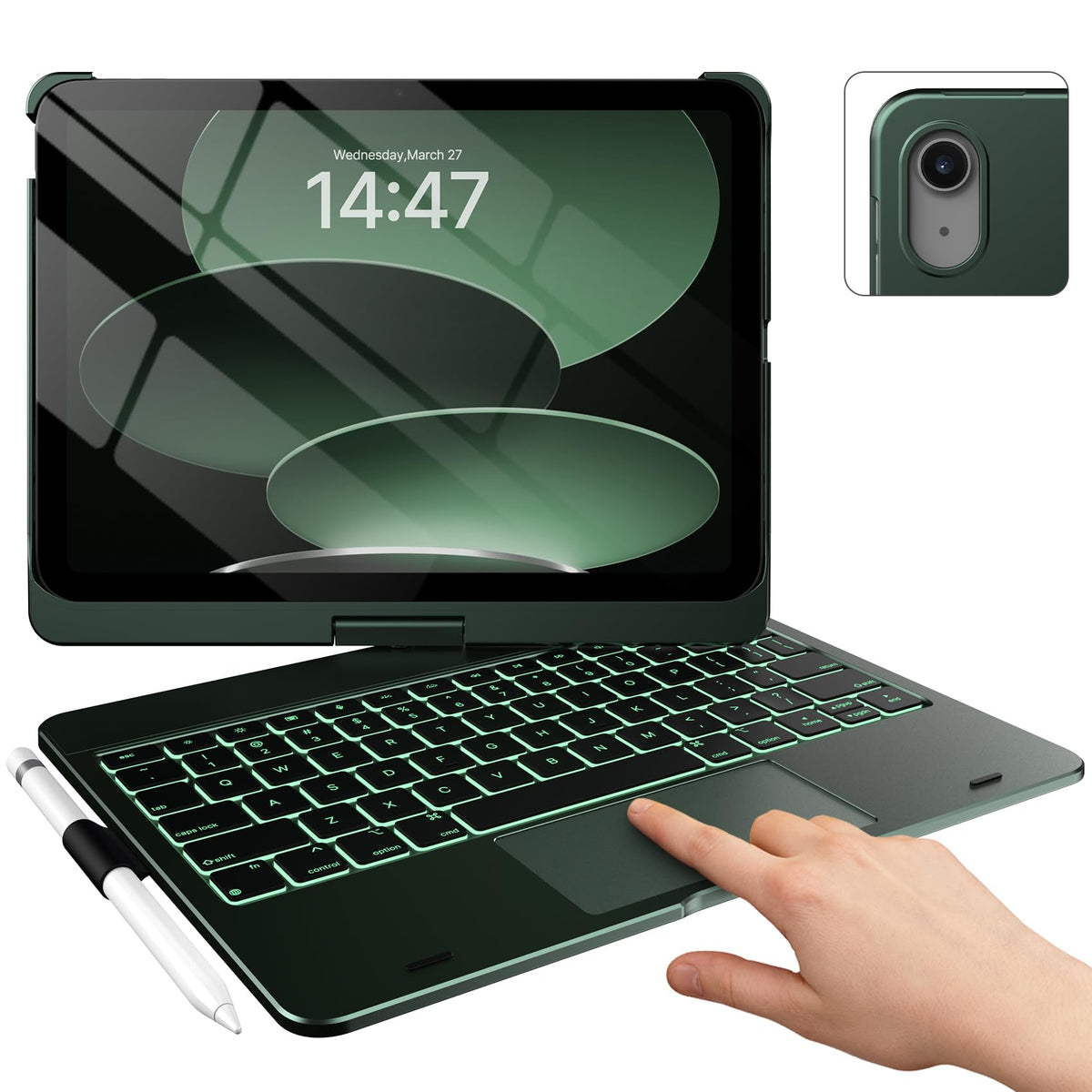 typecase Touch iPad A16 11th/10th Gen Case with Keyboard, 360° Rotating