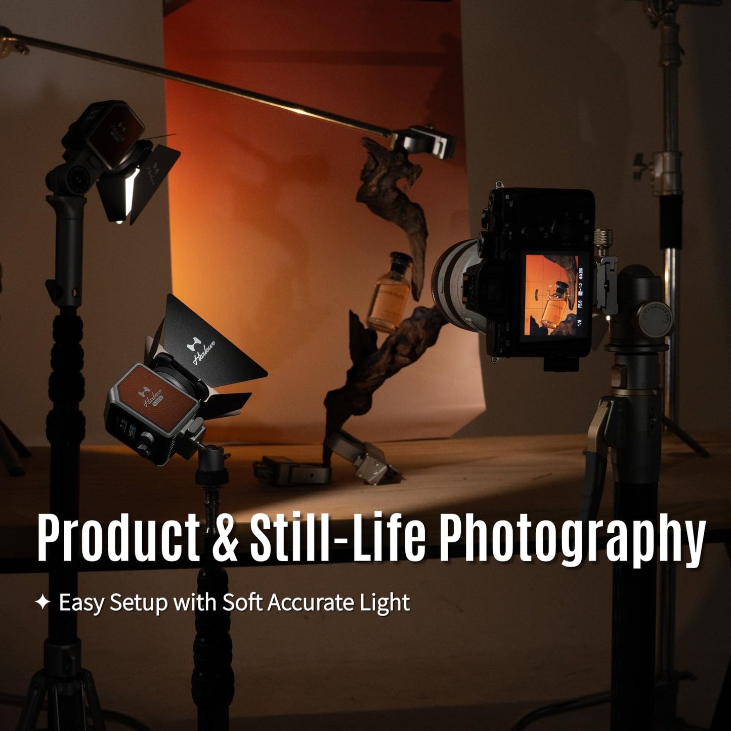 Harlowe Micro Portable Led Light for Photo and Video Recording 8W Bi-Color 2700K-6500K CRI/TLCI 96+ Soft Fill Lighting Kit for Studio and Travel Creators Micro Creator Kit