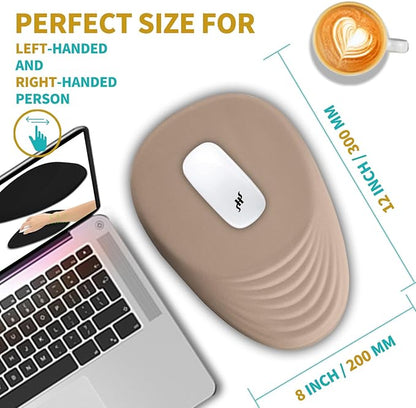 Hokafenle Ergonomic Mouse Pad Wrist Support with Stepped-Wedge Design, Wrist Rest Pain Relief Mousepad Filled with Memory Foam, Carpal Tunnel Mousepad for Wireless Mouse(12x8 inch,Sand Color)