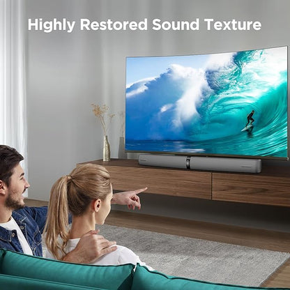 Sound Bar for Smart TV,90W Soundbar with Bluetooth/ARC/Optical/AUX Connect, Auto Volume Boost, 3 Customizable Equalizer Modes, 2 in 1 Detachable Soundbar for TV/PC/Gaming/Projectors